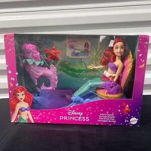 Disney Princess Ariel Doll Play Set Ariel's Chariot Barbie Size Doll NEW IN BOX